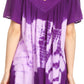 Sakkas Nia Tie Dye Sequin Embroidered V-Neck Cap Sleeve Blouse / Top