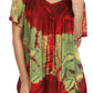 Sakkas Nia Tie Dye Sequin Embroidered V-Neck Cap Sleeve Blouse / Top