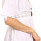 Sakkas Malea Crinkle Crochet Embroidered Long Tall Semi Opaque Blouse Shirt Top