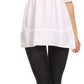 Sakkas Malea Crinkle Crochet Embroidered Long Tall Semi Opaque Blouse Shirt Top