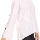 Sakkas Malea Crinkle Crochet Embroidered Long Tall Semi Opaque Blouse Shirt Top