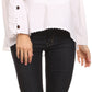 Sakkas Malea Crinkle Crochet Embroidered Long Tall Semi Opaque Blouse Shirt Top