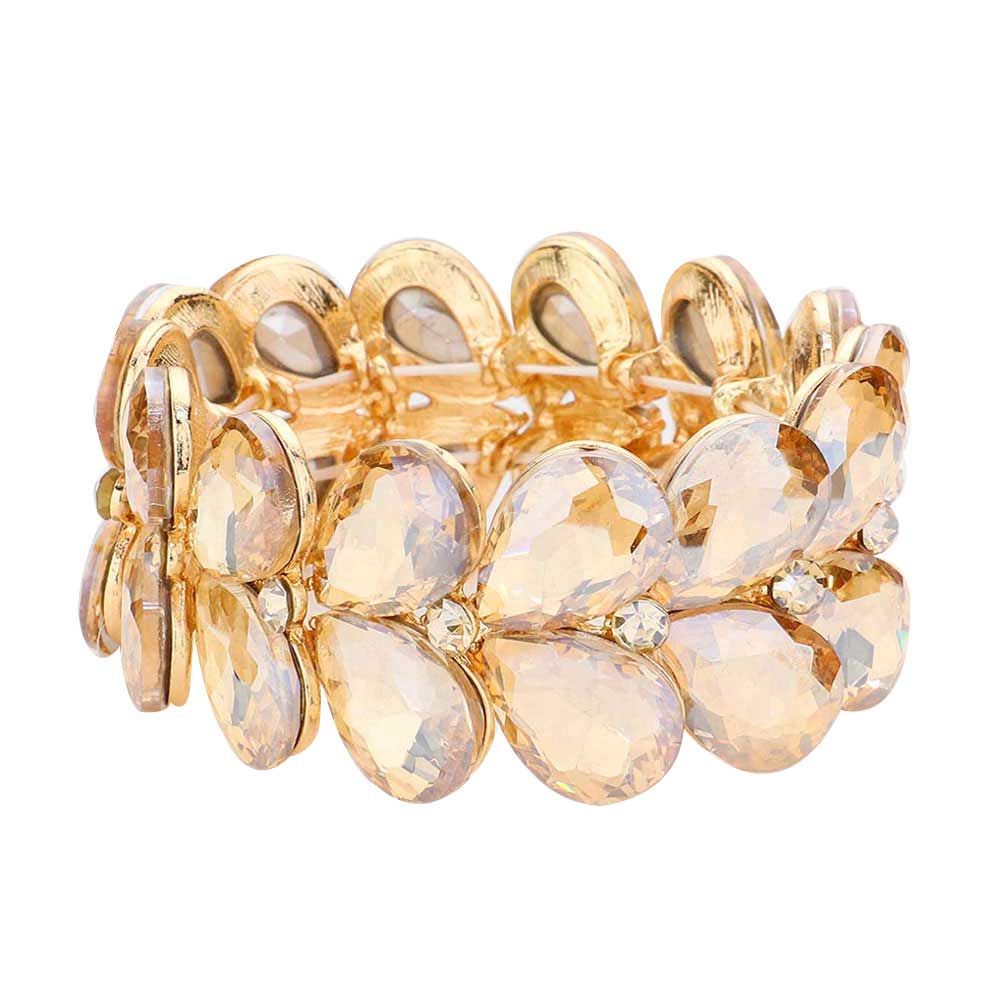Teardrop Stone Embellished Evening Bracelet