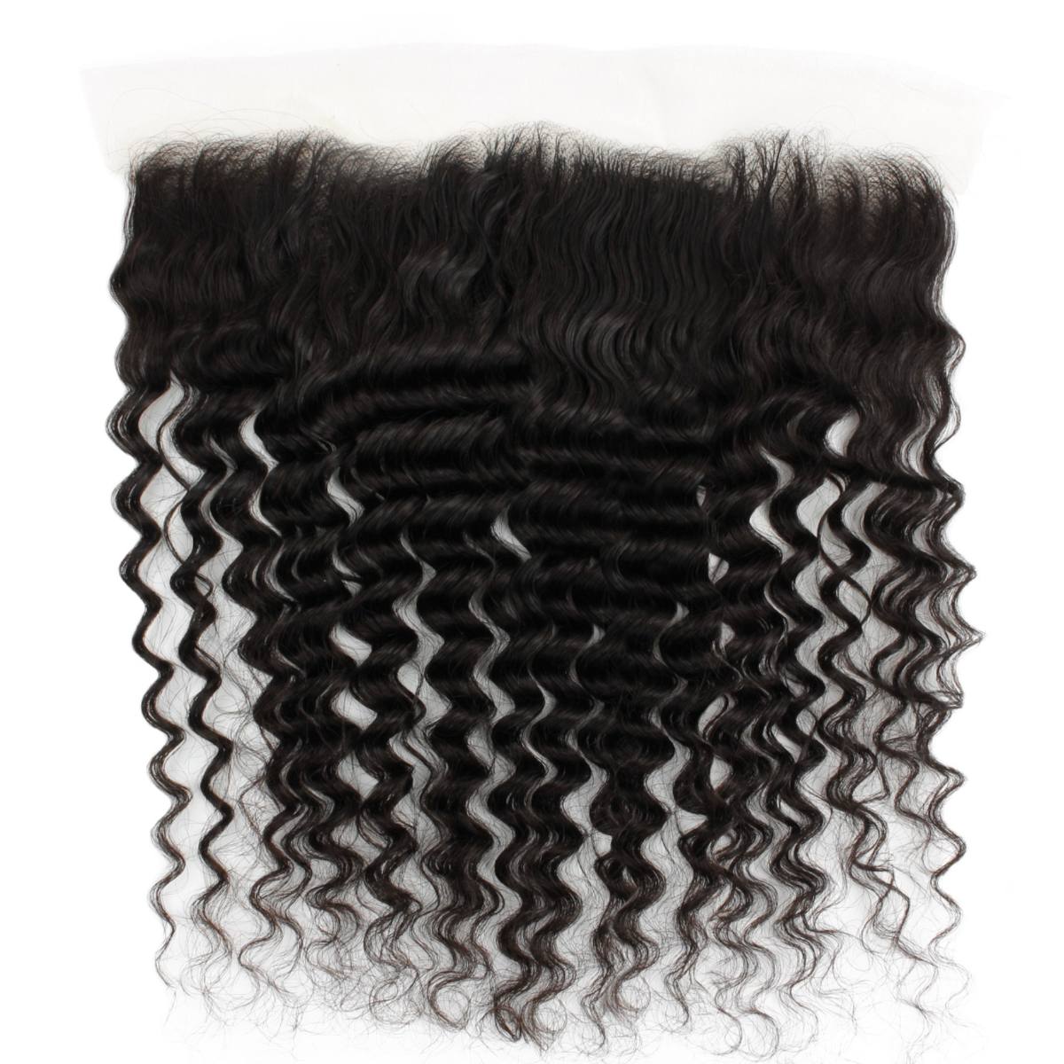 Frontal de cabello humano Deep Wave de encaje transparente de 13x4