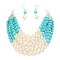 Chunky Multi Strand Pearl Bib Necklace