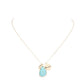 Mama Metal Disc Teardrop Semi Precious Pendant Necklace