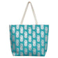 Metallic Pineapple Patterned Beach Tote Bag