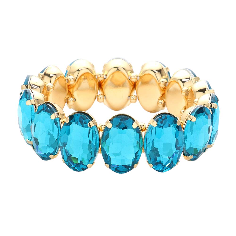 Oval Stone Stretch Evening Bracelet
