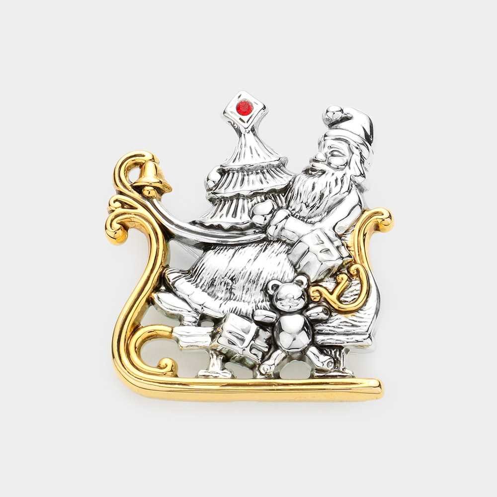 Metal Santa Claus Pin Brooch Pendant