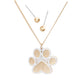 Two Tone Brass Metal Paw Pendant Necklace