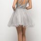 Ladivine UJ0119 Short Appliqued Bodice Halter Tulle Skirt Dress