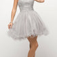 Ladivine UJ0119 Short Appliqued Bodice Halter Tulle Skirt Dress