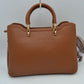 Elegant Top Handle Satchel Bag with Detachable Shoulder Strap and Floral Charm