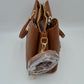 Elegant Top Handle Satchel Bag with Detachable Shoulder Strap and Floral Charm