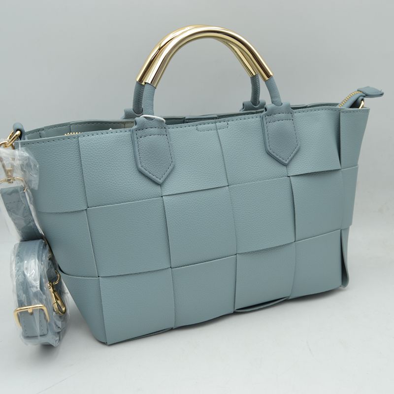 Wide Woven Accent Top Handle Satchel Crossbody Bag