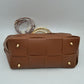 Wide Woven Accent Top Handle Satchel Crossbody Bag