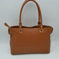 Textured Top Handle Handbag with Metallic Turn-Lock Accent