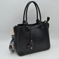 Top Handle Satchel Bag with Floral Charm and Shoulder Strap