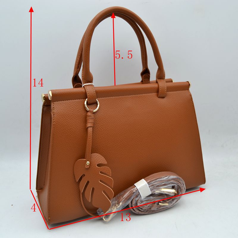 Elegant Tote Handbag with Detachable Shoulder Strap & Round Charm Keychain