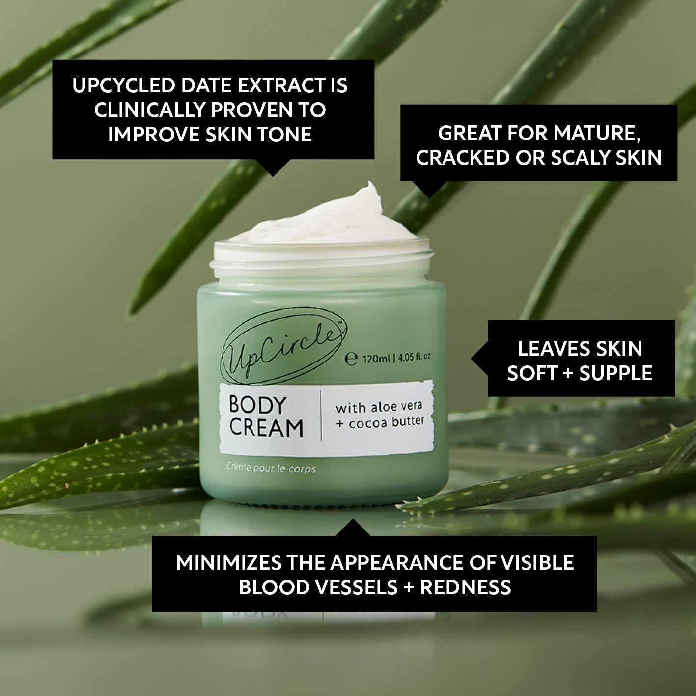 Crema Corporal Natural con Aloe Vera + Manteca de Cacao