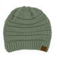 C.C Women's Ribbed Knit Solid Color Beanie