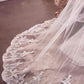 Embroidery Hem Lace Chapel Veil