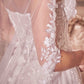 Beaded Floral Edge Chapel Veil