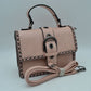 Vintage Crossbody Satchel Bag with Chain Trim
