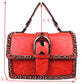 Vintage Crossbody Satchel Bag with Chain Trim