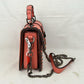 Women's Structured Top-Handle Crossbody Bag with Woven Chain Trim