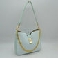 Chain Accent Shoulder Bag with Center Snap Closure