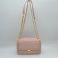 Quilted Flap Shoulder Bag with Woven Chain Strap