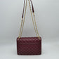 Quilted Flap Shoulder Bag with Woven Chain Strap