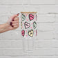 Valentines Day Candy Hearts Glass Cups