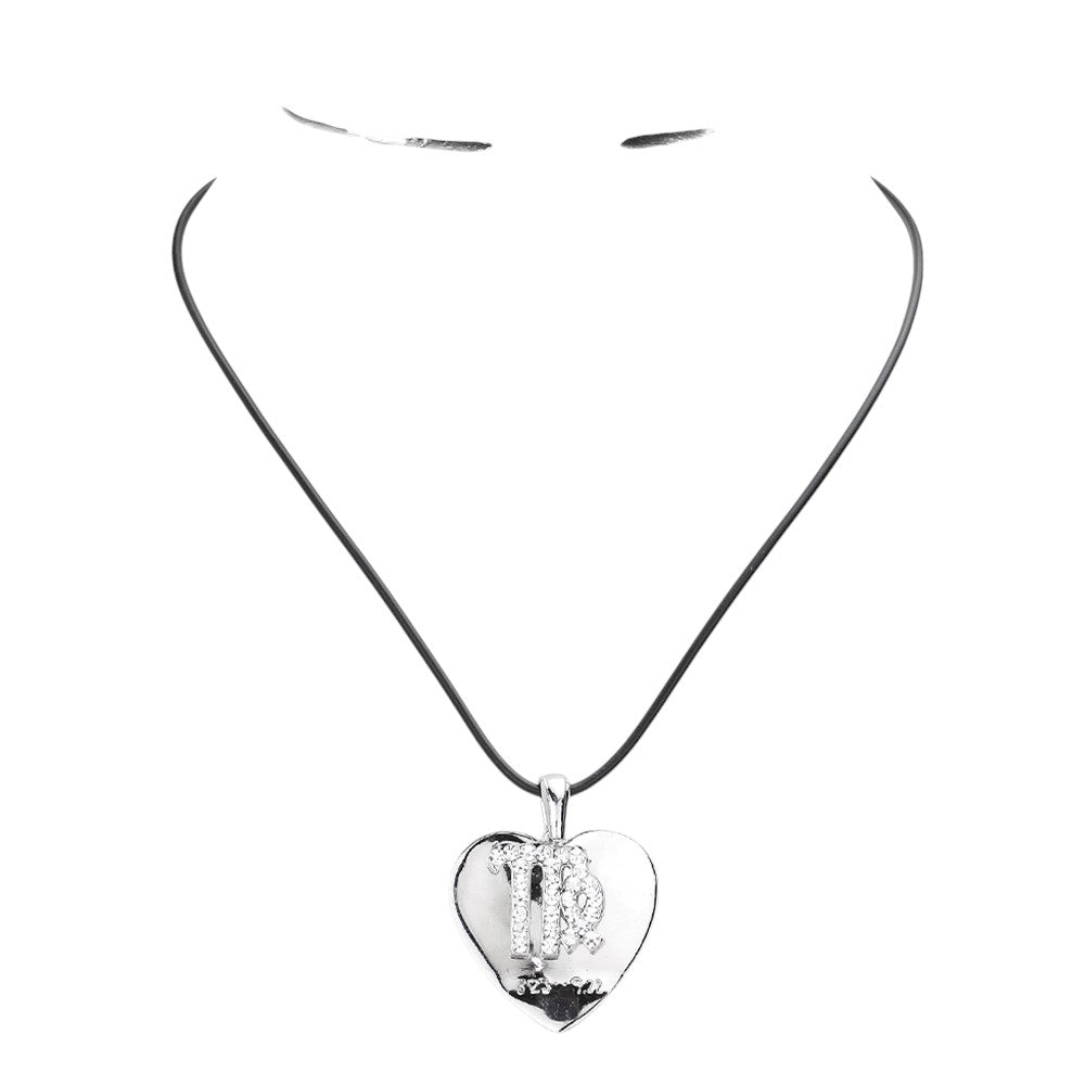 Virgo- Zodiac Heart Layered Pendant Necklace