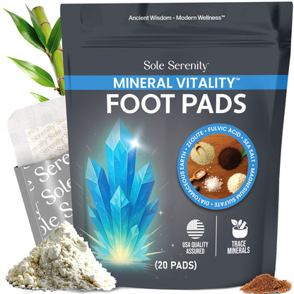 Mineral Vitality Detox Foot Pads with Fulvic Acid, Sea Salt, Magnesium