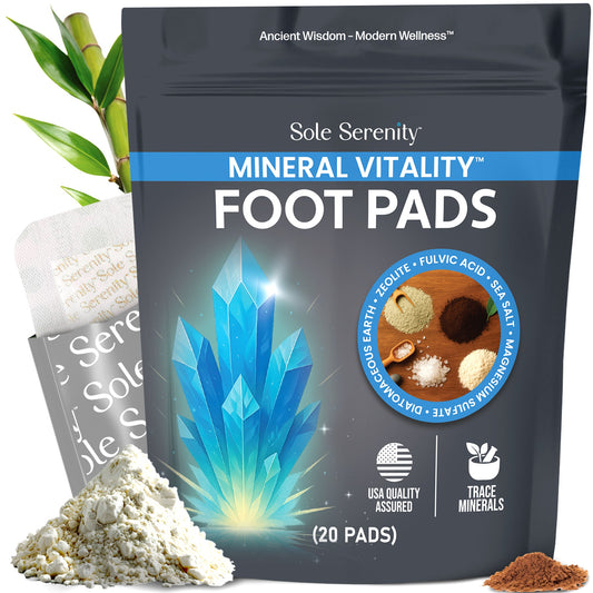 Parches desintoxicantes para pies Mineral Vitality con ácido fúlvico, sal marina, magnesio