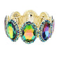 Rhinestone Trim Oval Crystal Stretch Evening Bracelet