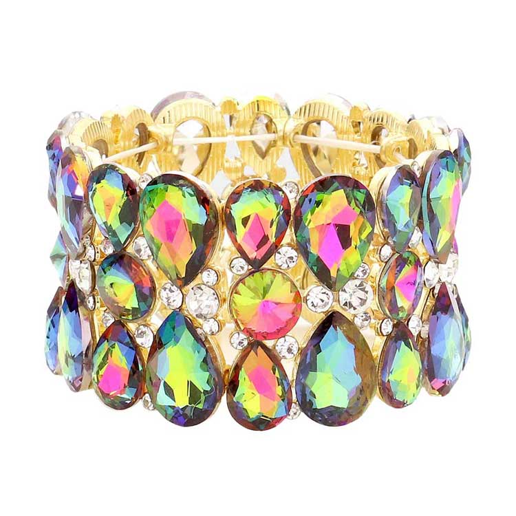 Teardrop Crystal Stretch Evening Bracelet