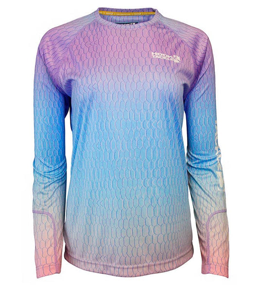 Camisa de Pesca de Manga Larga con Protección UV y Diseño de Escamas de Pescado para Mujer