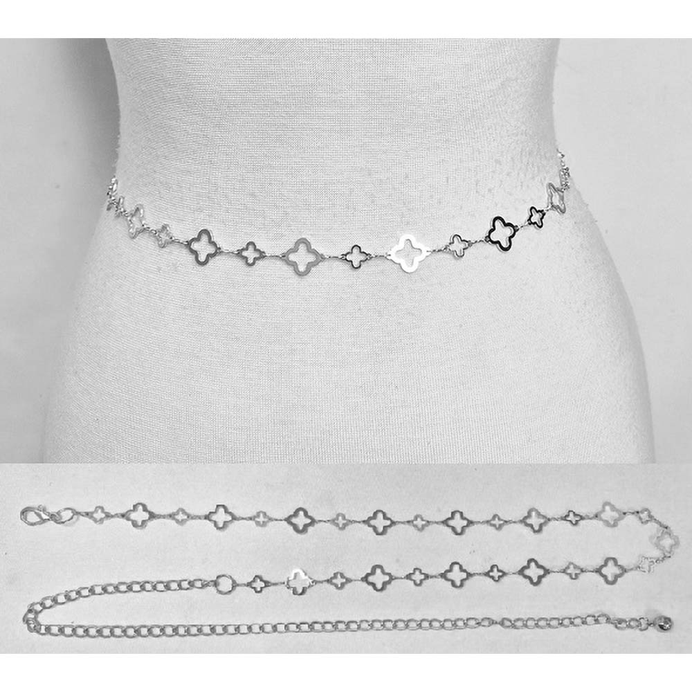 Delicate Quatrefoil Link Waist Chain Belt