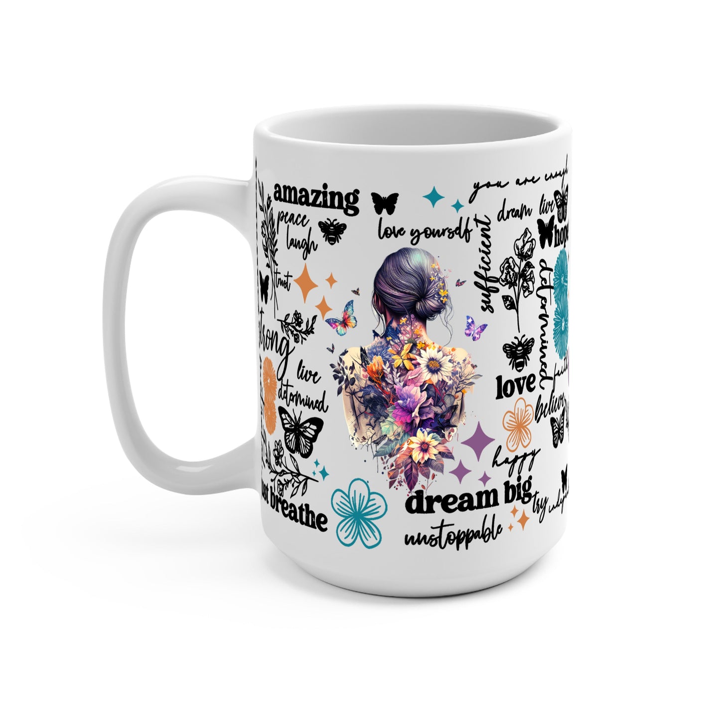 Flower Affirmations Glass Cups