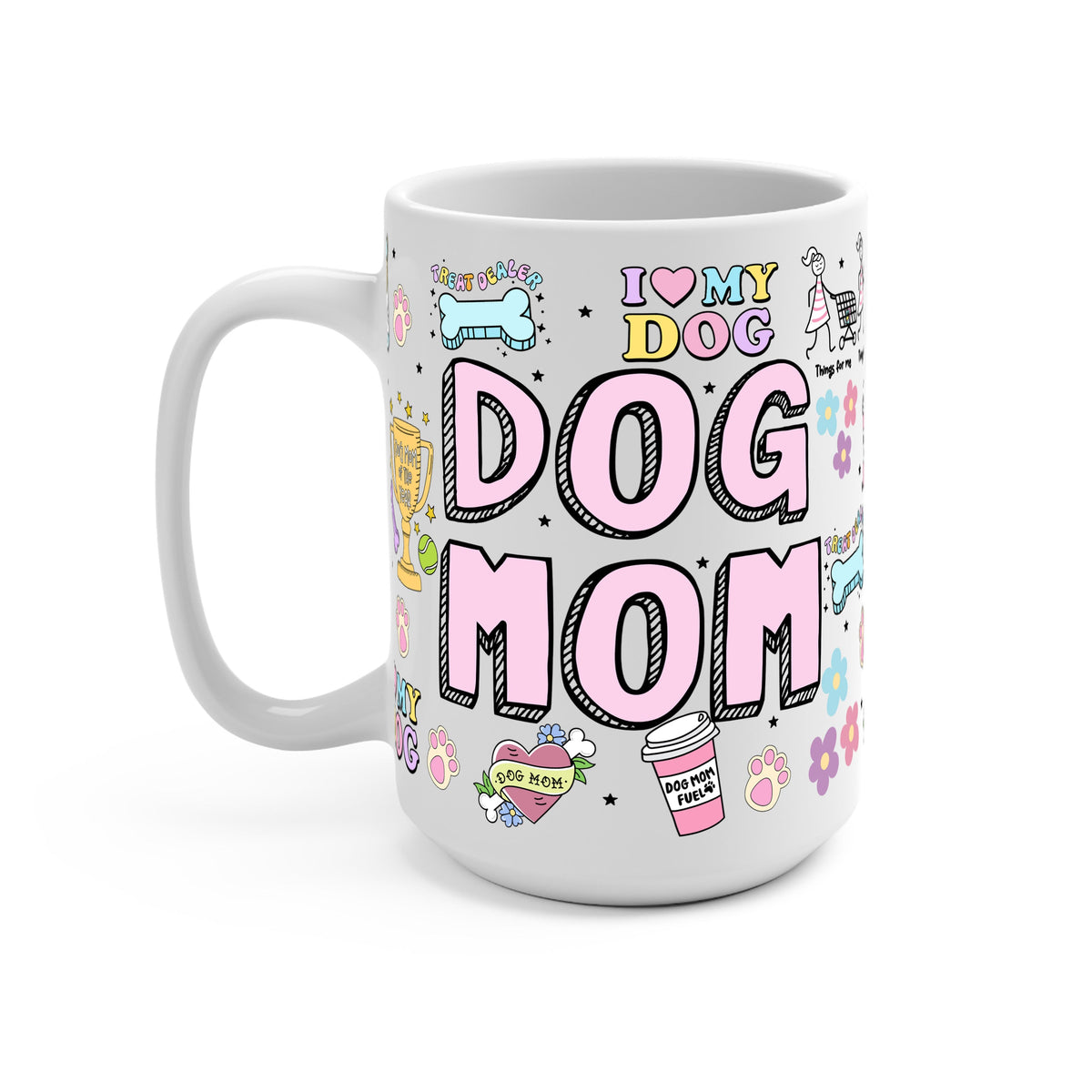 Dog Mom Doodles Glass Cups