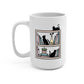 Vasos de cristal con gatos en la estantería