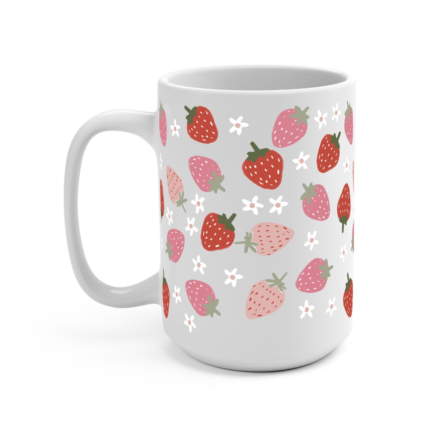 Watercolor Cutie Strawberries Glass Cups