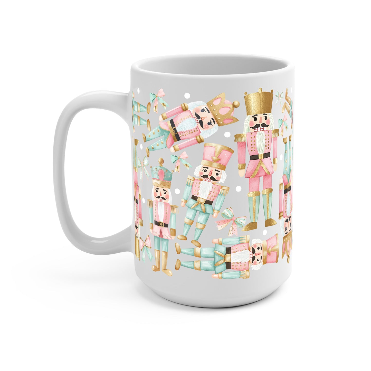 Pink Nutcracker Christmas Glass Cups