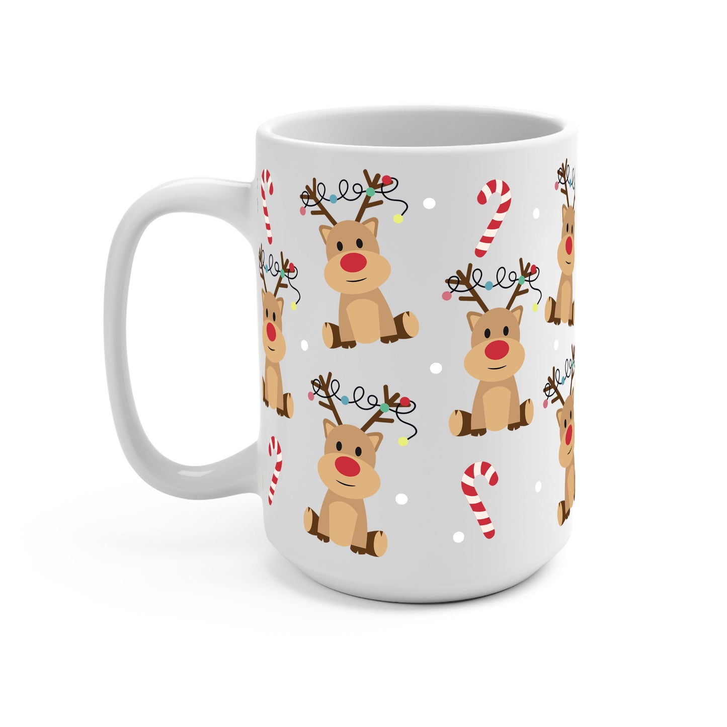 Christmas Reindeer Candy Cane Glass Cups
