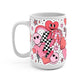 Retro Valentine Smiley Heart Glass Cups