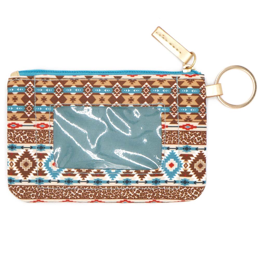 Boho Aztec Patterned ID Wallet Detachable Lanyard