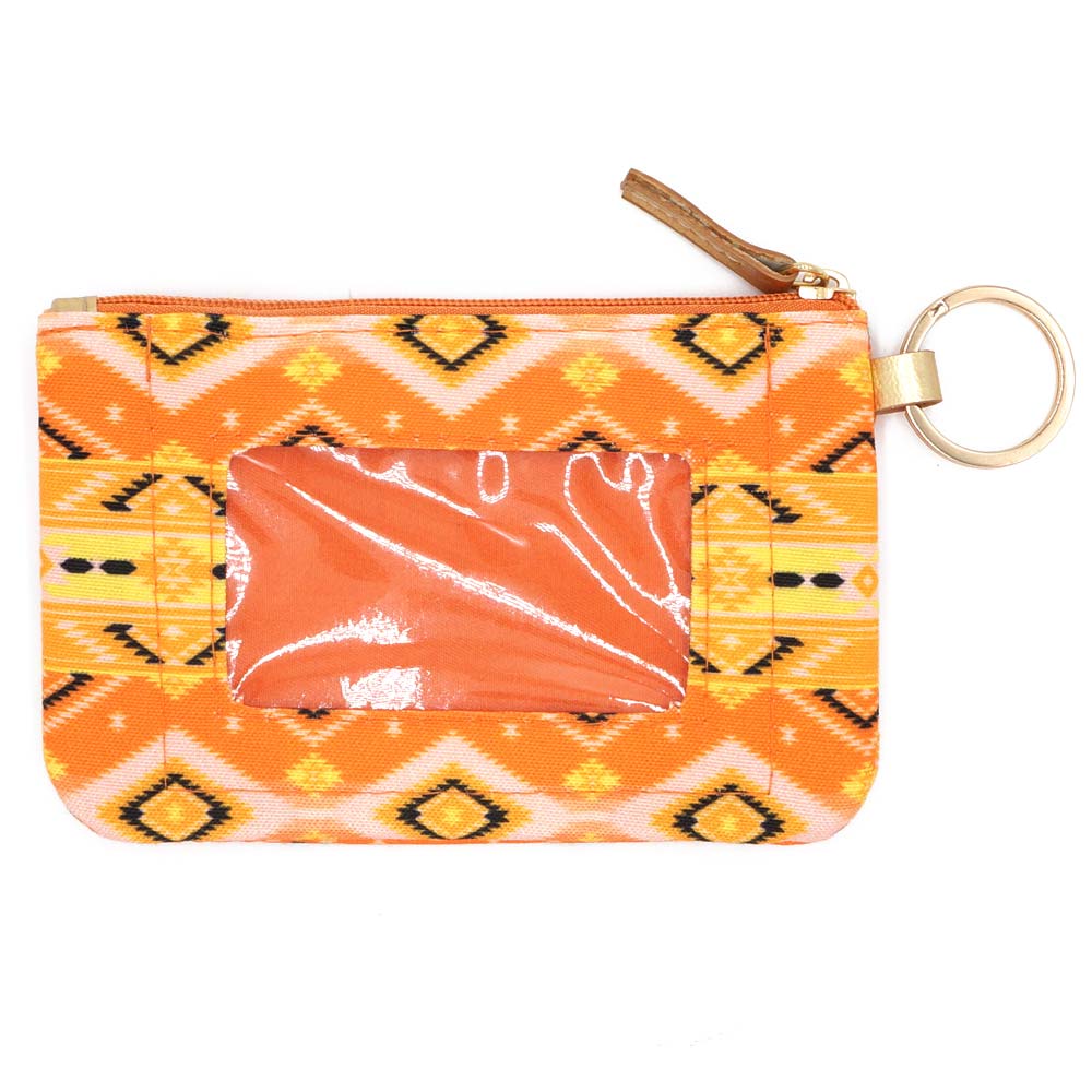 Boho Aztec Patterned ID Wallet Detachable Lanyard